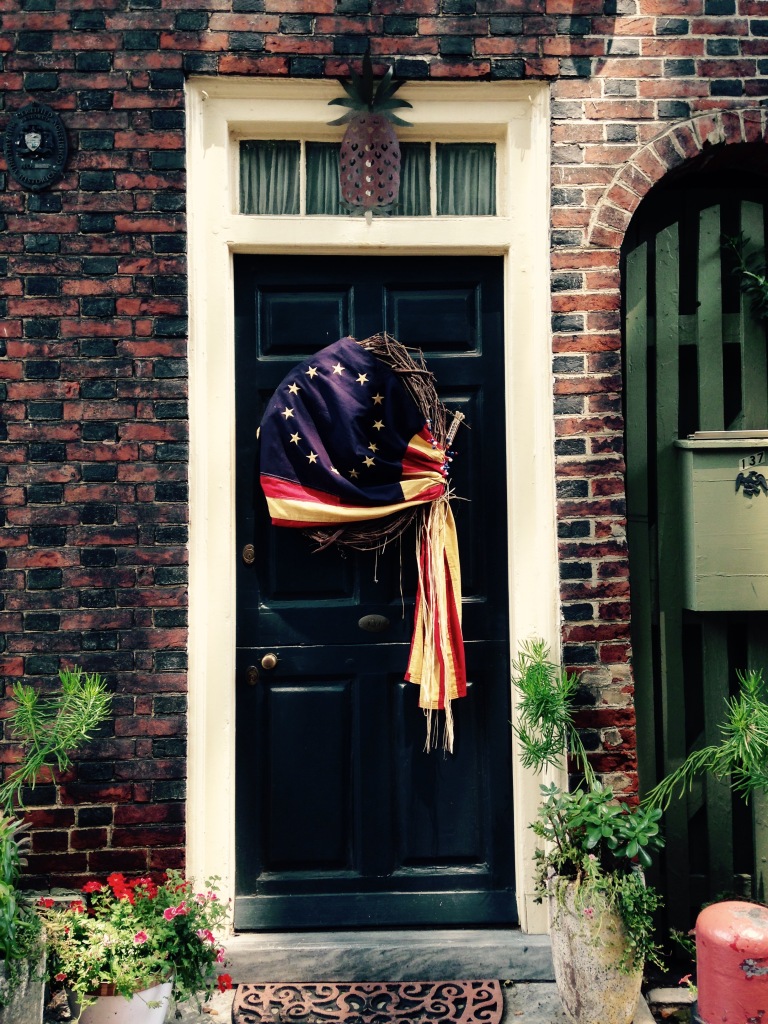 Front door on a house on Elfreth's Alley, Philadelphia, PA--the oldest street in America. 